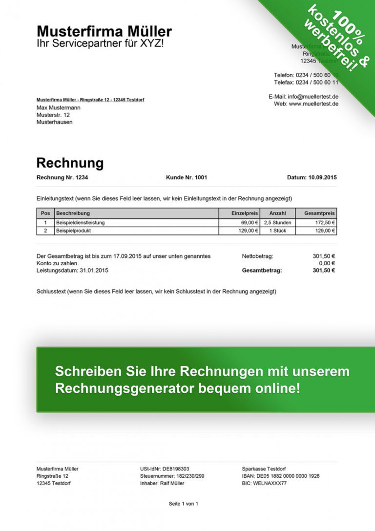 Das Sample Von Rechnungsvorlagen Kostenlos Rechnungsvorlage Für Jeden ...